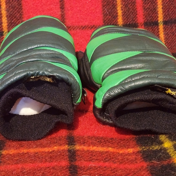 Vintage Leather Ski Gloves Mittens Mens S/M - Picture 3 of 6